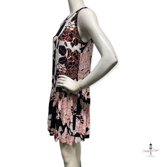 ANTHROPOLOGIE Maeve Photoflora Color Block Mixed Print Floral Dress 0 2 XS CuTE! - Picture 13 of 16